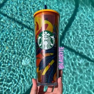 Starbucks 2022 Summer Orange Tropical Floral Tumbler